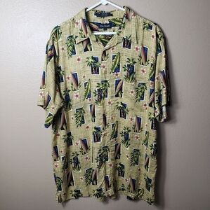 Marc Edwards Vintage Hawaiian Surfboard Shirt-Size XL